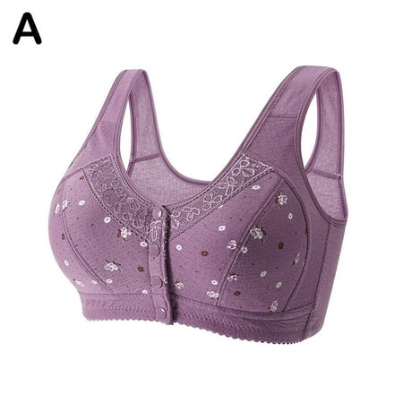 Daisy Bra, Lisa Charm Daisy Bras Front Snaps,Women's Wire-Free Front Button  Closure Bra Lisa Charm Daisy Bra Daisy Bra (Color : Dark Purple, Size :  Large) : : Clothing, Shoes & Accessories