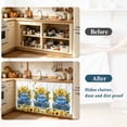 thumbnail image 4 of Sunflower Cabinet Curtain 32"Wx55"L, Dustproof Pantry Door Curtain with Self Adhesive Tape, Watercolor Summer Floral Botanical Truck Tall Storage Cover Privacy Drape for Bathroom Kitchen Laundry Room, 4 of 9