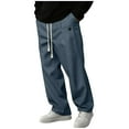 thumbnail image 2 of Mens Sweatpants with Pockets and Drawstring Elastic Waist Straight Leg Pants Casual Solid Color Loose Comfortable Athletic Workout Trousers Pant, 2 of 6