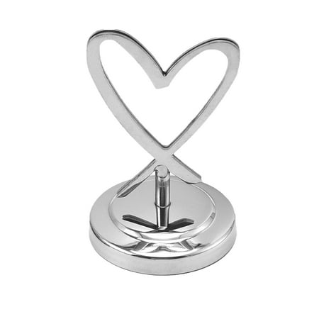 

Table Number Holder Delicate Heart Shape Stainless Steel Multi-use Name Card Stand for Wedding Silver Stainless Steel