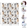 thumbnail image 4 of Pug and Footprints Blanket,Comfortable Soft Flannel Throw Blanket,All Season,Warm Lightweight Blankets for Sofa Bed Couch Living Room Chair,30"x40", 4 of 4