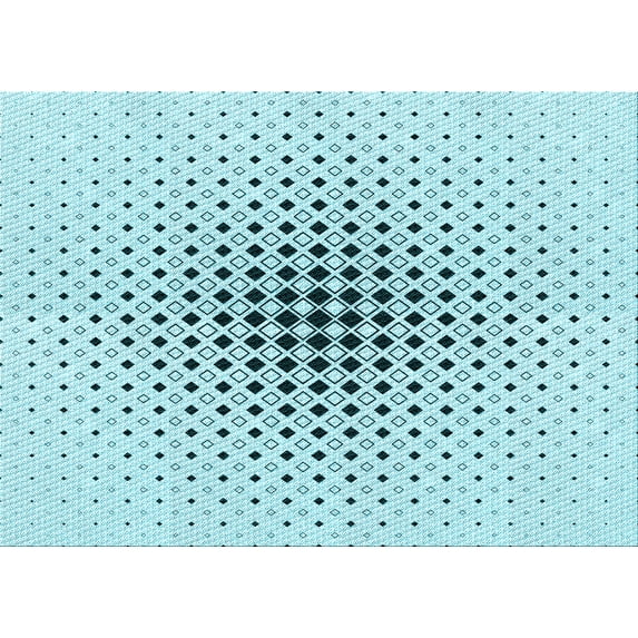 Ahgly Company Indoor Rectangle Patterned Electric Blue Area Rugs, 7' x 9'