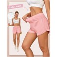 thumbnail image 3 of Women High Waisted Running Shorts, Quick Dry Yoga Gym Shorts with Liner Zipper Pocket, Casual Athletic Sports Shorts, 3 of 5