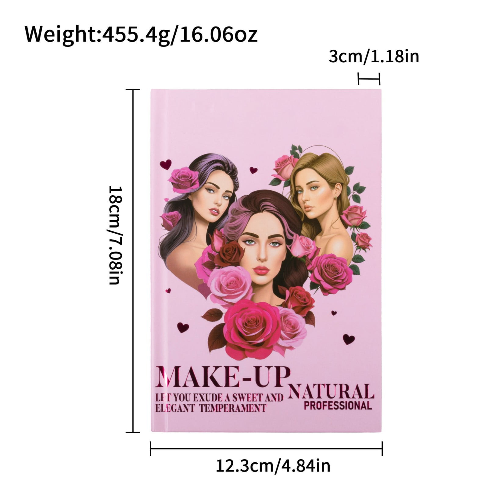 Eyeshadow Palette 24 Color Book Style Makeup Palette with 5 Layers, Multi-functional Eyeshadow Blush Highlighter Kit for Professional Makeup