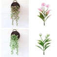 thumbnail image 3 of Bewildely ABS falso ratán colgante de pared simulación decorativa Color sólido vivo hogar Oficina de comedor planta Artificial Decoración Blanco, 3 of 6