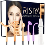 Risiya High Frequency Facial Machine, Portable Handheld Skin Therapy Wand - Skin Tightening - Wrinkle Reducing - Dark Circles - Puffy Eyes Beauty Skin Care Tool