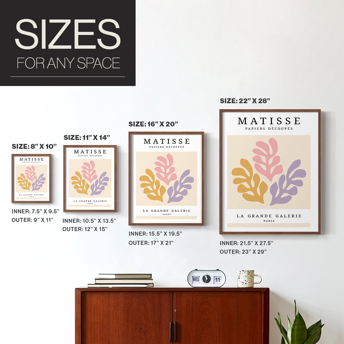 Matisse CCCLXXV in Brown Solid Wood 16 x 20 Framed Print