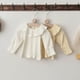 thumbnail image 2 of 2025 Spring Baby Blouse 0-3Y Cute Lotus Leaf Collar Undershirts Girls Solid Color Bottoming Shirt Toddler Pit Strip Interior Top, 2 of 6