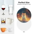 thumbnail image 5 of Leather Coasters with Heat-resistant for Drinks, Starry Sky Constellation Cat -标题2 Round Shape, 5 of 5