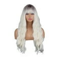 thumbnail image 2 of YSGFHGJW Wigs Human Hair,Long Curly Wig With Bangs Hair Wig For Women Synthetic Natural Wig Various Colors Available Daily Wear Party And Cosplay Soft Wig,White, 2 of 7