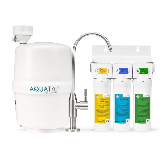 AquaTru Under Sink Reverse Osmosis Water Purifier with Faucet, 4-Stage Filtration, High Capacity
