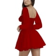 thumbnail image 5 of KelaJuan Women Long Sleeve Corset Dress Casual Solid Color Party Mini Dress for Beach Cocktail Club Streetwear, 5 of 6