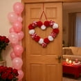 thumbnail image 4 of Gaiwos Valentine's Day Heart Wreath for Front Door 9.45 inches, Plush Pom Pom Heart Ornament, Romantic Fluffy Love Heart Valentines Day Decoration for Wedding Home Decor, 4 of 5