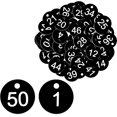 thumbnail image 1 of 1-50 Number Tags, Plastic ID Number Hang Tags with Hole, Engraved Round Numbered Marking Identification Tags, Key Box Cabinet Organized Coding Tag(Black), 1 of 7