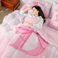 thumbnail image 4 of Castle Fairy 7-Piece Twin Bedding Set - Initial A, Kawaii Pink Bow (Glitter Print, Set 2), 4 of 8