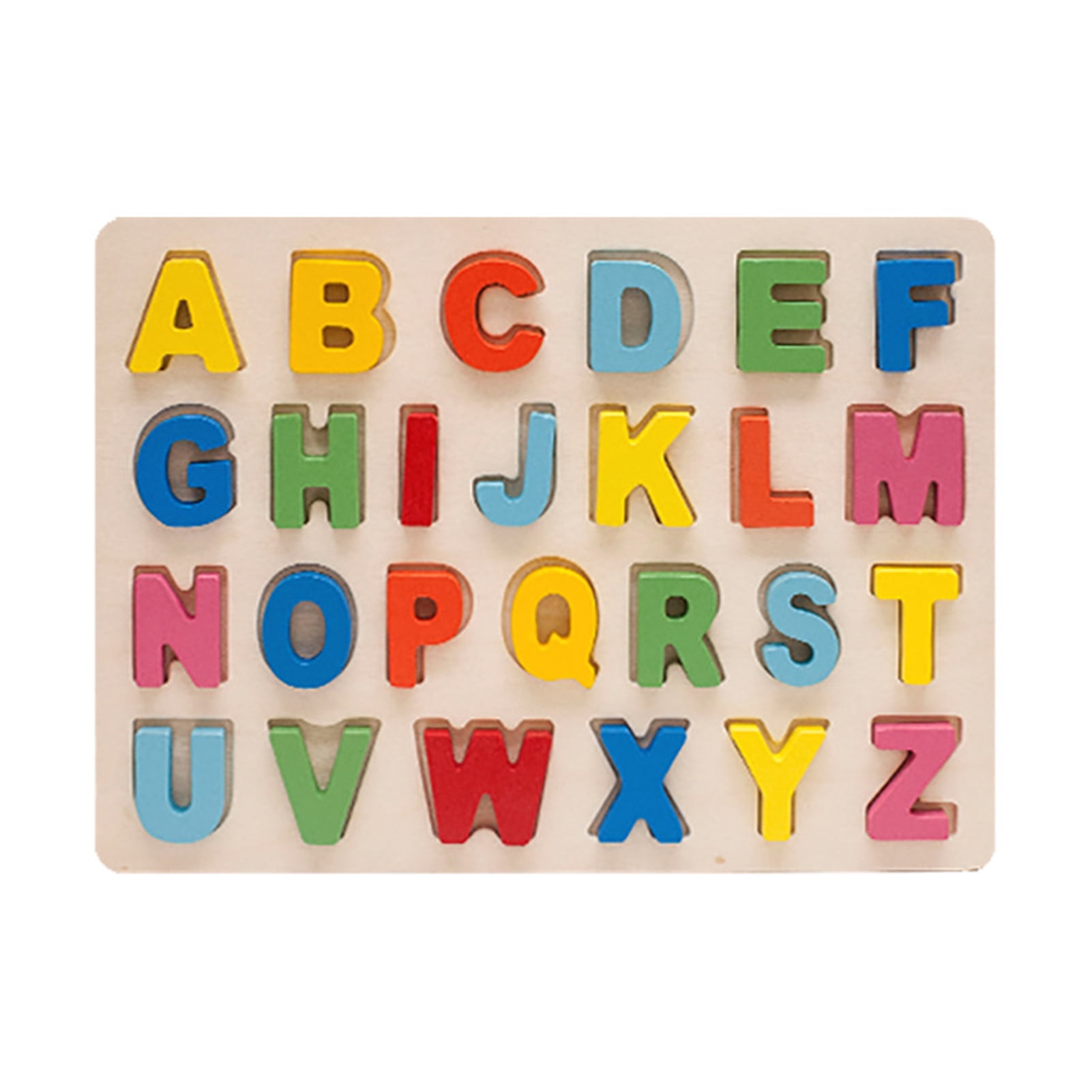 100PCS Wooden Alphabet Children Education Puzzle Letters Game Figure Block Chip 