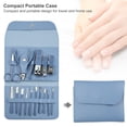 thumbnail image 5 of Vocoste Manicure Set Nail Clippers Pedicure Kit Stainless Steel with PU Leather Case Blue 16 Pcs, 5 of 7