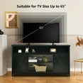 thumbnail image 4 of Topcobe 59" TV Stand Media Center Console Cabinet with Barn Door for TV's 65", Modern TV Stands, Entertainment Center with Storage, TV Furniture for Living Room, Black, 4 of 9