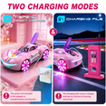 thumbnail image 3 of JoyStone RC Drift Car for Kids, 2.4GHz Remote Control Stunt Car with Spray Mist, LED Lights and Music, 2 Rechargeable Batteries, Gift for Boys Girls, Pink, 3 of 10
