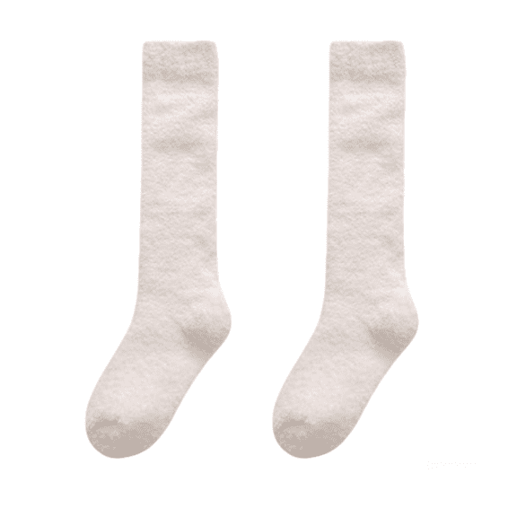 G&Y Cloud Touch Coral Fleece Sleep Socks for Women & Men - 2 Pairs Ultra Plush Warm & Cozy Non-Slip Bed Socks, White