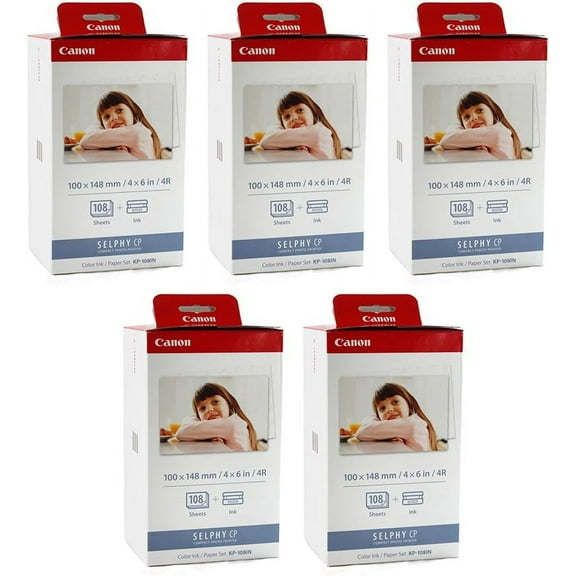 5 Pack - KP-108IN Color Ink/4"x6" Photo Paper Set