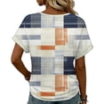 thumbnail image 5 of HomeDM Womens Short Sleeve V Neck Shirts, Trendy Floral Summer Loose Fit Casual Tee Tops, 5 of 6