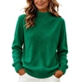 thumbnail image 2 of XRoczxe Women's Mock Neck Pullover Sweater, Soft Knit Long Sleeve Top, Casual Loose Fit Solid Color Jumper for Fall Winter Daily Wear Office, 2 of 6