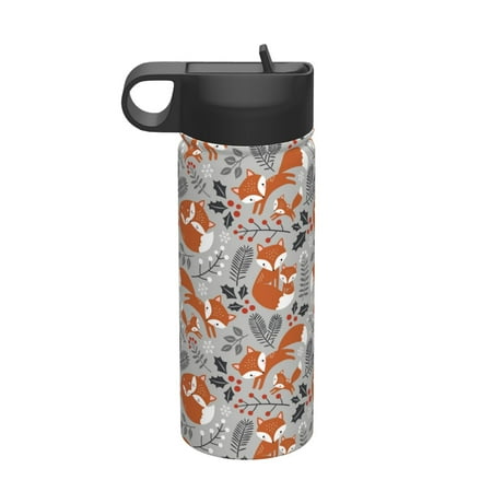 

Matuu Vintage Blue Fox Family A for 18oz Durable Thermal Cups Keep Drinks Cold & Hot Insulated Coffee Mug with Lid (With Straw)