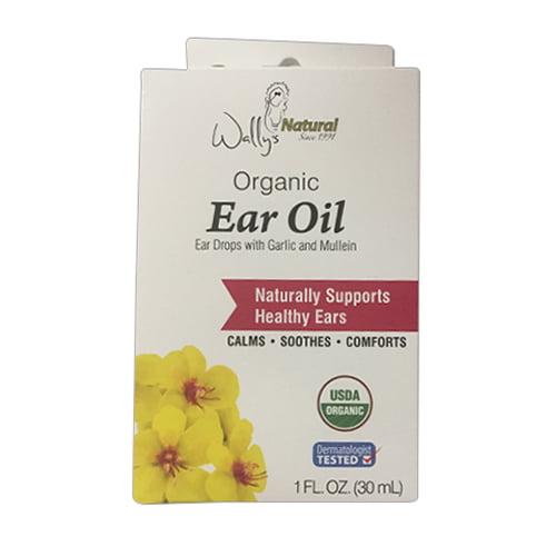 Wallys Natural Organic Ear Oil Drops With Garlic and Mullein, 1 Oz