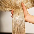 thumbnail image 2 of Sparkling String Curtains, Glitter Silver Ribbon Thread Door Window Fringe Panel Strip Tassel Fly Screen Kitchen Curtain Room Dividers Home Decor, 100x200cm, 20 Colors, 2 of 3
