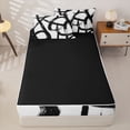 thumbnail image 4 of Homewish Abstract Spiral Zipper Twin Comforter Sets with Fitted Sheet and 2 Pillowcases,Contemporary Artwork Zipper Bedding Set,Black White,Black Reversible,4pcs, 4 of 8
