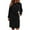 Black, variant on IROINNID Women's Trench Coat Long Sleeve Solid Color Notch Lapel Outwear, Loose Autumn and Winter Lapel Woolen Cloth Coat Trench Coat Long Overcoat Outwear