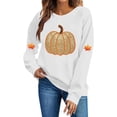 thumbnail image 6 of HongQid Crew Neck Sweatshirts Women Graphic Fall Pumpkin Thanksgiving Pullover Tops Oversized Winter Autumn Season Shirts Sequin Halloween Funny Cute Long Sleeve Tops, 6 of 7
