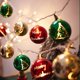 thumbnail image 5 of Bolas de Navidad con luces LED, cadena colgante para árbol de Navidad, luces LED redondas con forma de estrella, decoraciones navideñas para fiesta de Año Nuevo 2025, 5 of 5