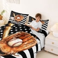 thumbnail image 3 of Castle Fairy Baseball Glove Bat Queen Sheets 4 Pieces, Vintage USA Flag Queen Sheet Sets, Brown Black,1 Fitted Sheet, 1 Flat Sheet and 2 Pillowcases, 3 of 6