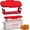 Red, variant on XIMEI Batter Bowl with Lid, 2-Pack Fish Batter Shaker, Better Breader Shaker Bowl with Breading Tray, for Frying Chicken Wings/Fish/Onion Rings/Veggies, Blue