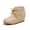 BEIGE, variant on Girls Low Wedge Heel Booties Side Zipper Ankle Boots Comfortable Casual Shoes for Toddler Little Kid Big Kid