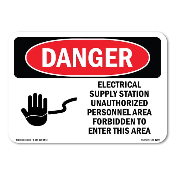 OSHA Danger Sign - Electrical Supply Station | Decal | Protect Your Business, Construction Site, Warehouse & Shop Area |  Made in The USA