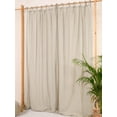 thumbnail image 4 of The Art Box Linen Farmhouse Curtains Gree Stripe Gauze Linen Boho Rustic Tie Top Window Drapes for Living Room ,52 x 18 Inch, 2 Panels, 4 of 7