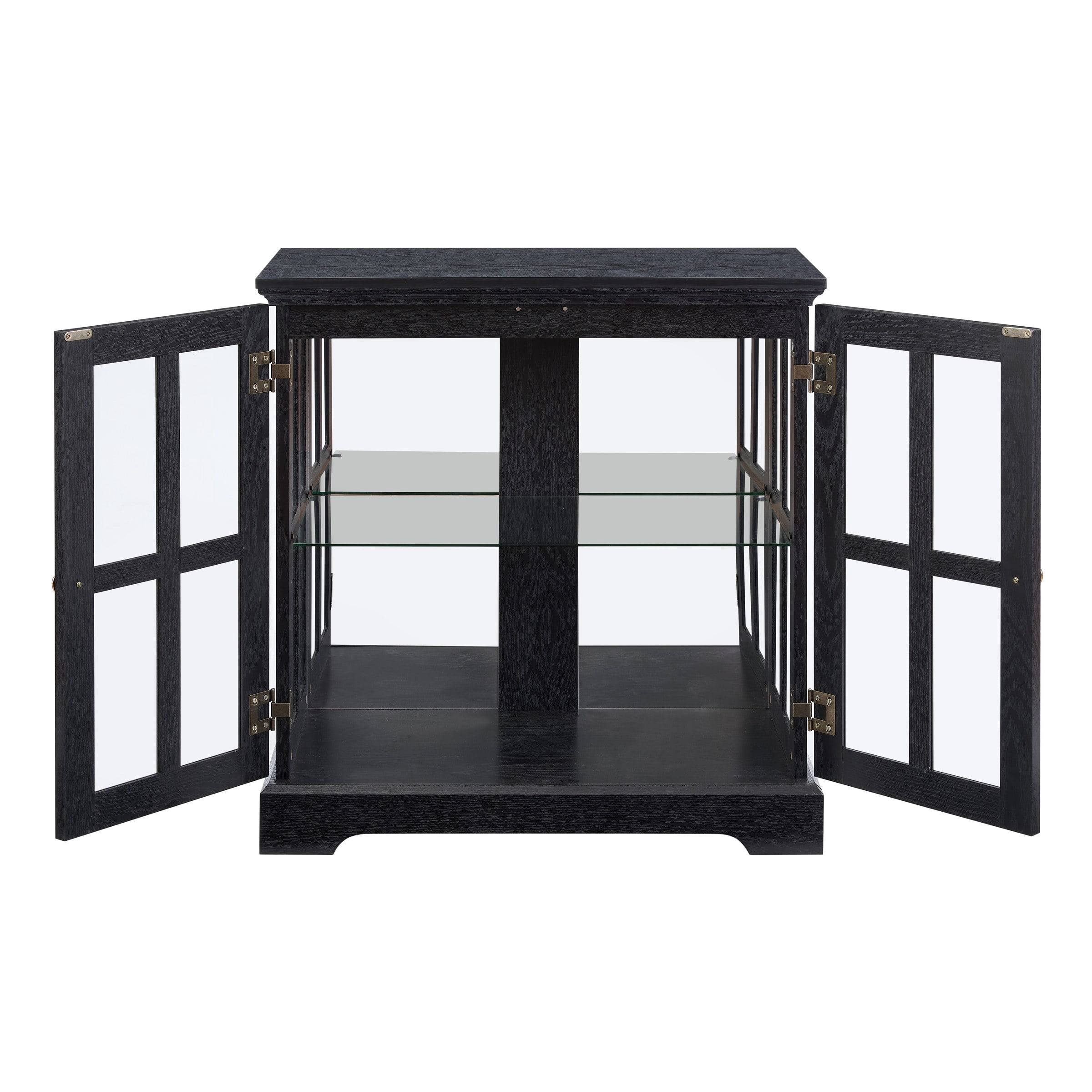 LED Curio Display Cabinet with Adjustable Shelves, Black