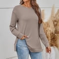 thumbnail image 4 of SUNBS Long Sleeve Shirts for Women Crewneck Sweatshirt Casual Pullover Ladies Tops and Blouses, 4 of 7