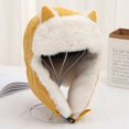 thumbnail image 1 of Orejeras cálidas para mujer, gorro grueso con orejeras, algodón cálido a prueba de frío, Gorro con orejas de gato, gorro ruso para invierno, 2022, 1 of 4
