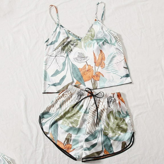 Sakmal Pajamas for Women Trendy Sleeveless Shorts Pant Sexy Graphic Ladies Pajamas