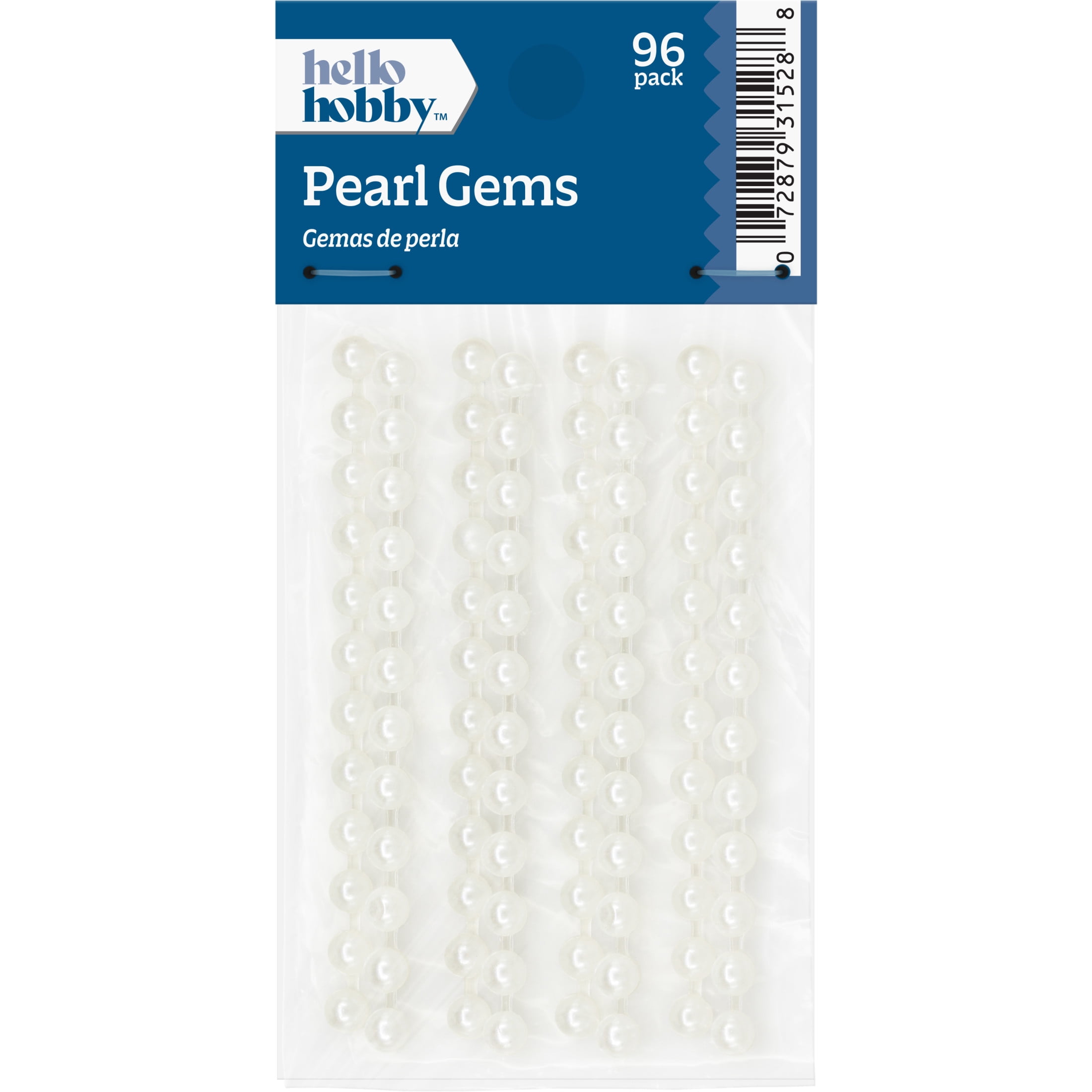 Hello Hobby Accessories Adhesive Pearls White, 96 piece