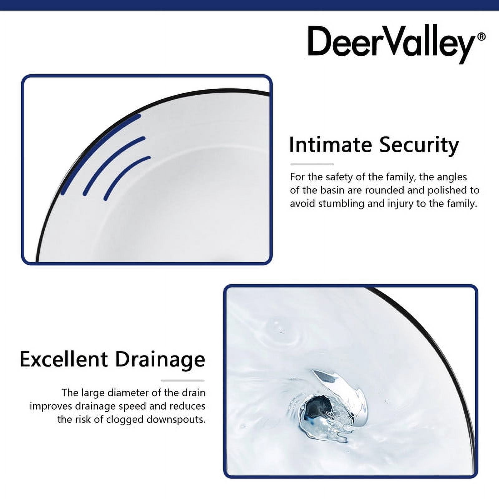 DeerValley DV-1V0030 Symmetry 16'' White Ceramic Circular Vessel Bathroom Sink