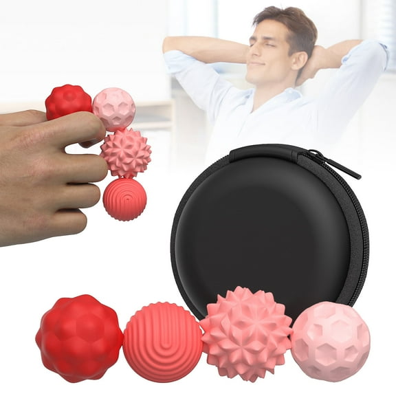 LANBB 4PCS Balls Fidget Toys for Adults & Teens â Silicone Stress Relief Sensory Toys, Anxiety ADHD Desk Gadgets with Textured Design, Stocking Stuffers for Women/Men