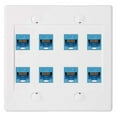 thumbnail image 2 of 2X Ethernet Wall Plate 8 Port - Double Gang Cat6 RJ45 Network Cable Faceplate Female to Female - Blue, 2 of 8