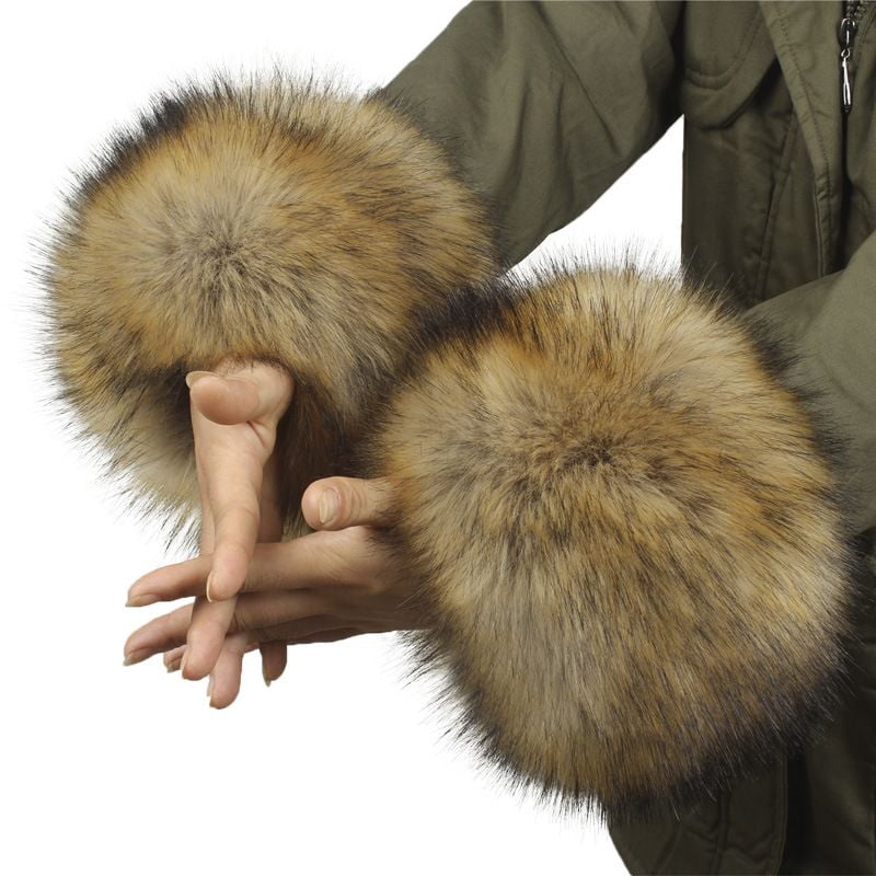 Gustave 2 Pieces Faux Fur Headband Hat and Wrist Cuffs Set  display picture 1