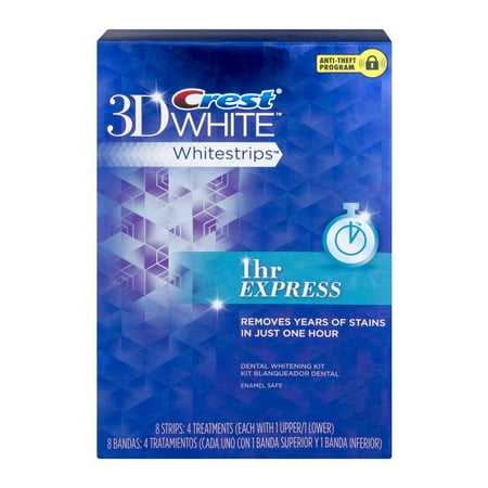 UPC 889714000045 product image for Crest 3D White Whitestrips 1 Hr Express Dental Whitening Kit, 8 pc | upcitemdb.com