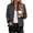 Black, variant on Women’s Zip Up Bomber Jacket Long Sleeve Stand Collar Casual Outerwear, Classic Polka Dot Printed Fashion Baseball Coat with Side Pockets